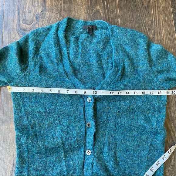 J Crew Boyfriend Cardigan Sweater Blue Green Mohair Size small B5228 - Picture 5 of 7